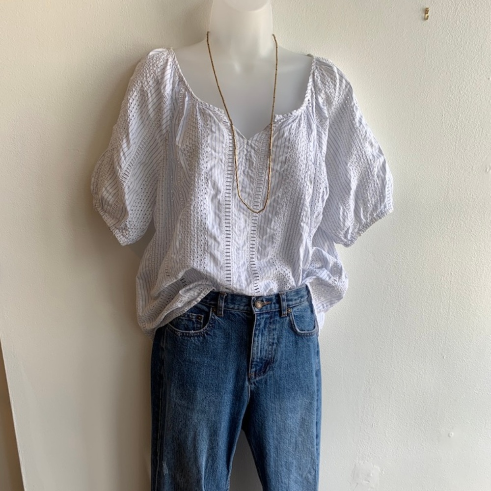 Organic John Patrick White eyelet blouse
